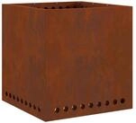 vidaXL Feuerstelle Rauchfreier Feuerkorb Braun 48 x 48 x 50 cm Wetterfeststahl,