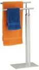 relaxdays Handtuchst&auml;nder Stehender Handtuchhalter Wei&szlig;-Silber