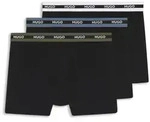 HUGO Trunk BOXERBR TRIPL PLANET kontrastfarbener Bund mit Logo schwarz M (50)