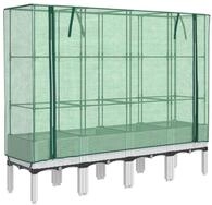 vidaXL Hochbeet Hochbeet mit Gew&auml;chshaus-Aufsatz Rattan-Optik 160x40x140 cm (1...