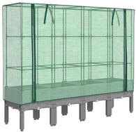 vidaXL Hochbeet Hochbeet mit Gew&auml;chshaus-Aufsatz Rattan-Optik 160x40x140 cm (1...