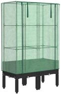 vidaXL Hochbeet Hochbeet mit Gew&auml;chshaus-Aufsatz Rattan-Optik 80x40x140 cm (1...