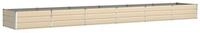 vidaXL Blumentopf Pflanzk&uuml;bel Elfenbein 580 x 100 x 45 cm Verzinkter Stahl (1...