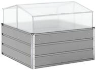 vidaXL Blumentopf Pflanzk&uuml;bel Hellgrau 100 x 100 x 77 cm Verzinkter Stahl (1...