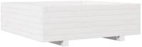 vidaXL Blumentopf Pflanzk&uuml;bel Wei&szlig; 80x80x26,5 cm Massivholz Kiefer (1 St)