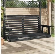 vidaXL Hollywoodschaukel, Hollywoodschaukel mit Metallketten Schwarz Massivholz...