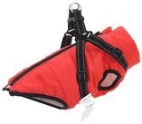 vidaXL Hundemantel, Hundemantel mit Geschirr Rot 2XL Fleece und Polyester