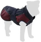 Flamingo Hundemantel Wintermantel Eisberg dunkelblau/bordeaux blau R&uuml;ckenl&auml;nge: 75