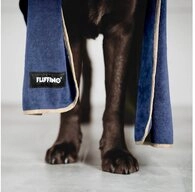 FLUFFINO&reg; Hundehandtuch Mikrofaser 2er-Pack 120x70cm Beige & Blau, FLUFFINO