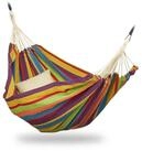 relaxdays H&auml;ngematte XXL Baumwolle, Gelb/Gr&uuml;n/Blau/Rot
