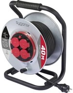 Sygonix SY-10236111 Kabeltrommel 40 m Schwarz Schutzkontakt-Stecker Kabeltrommel