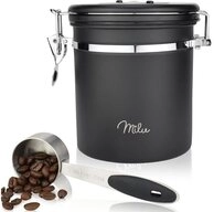Milu Kaffeedose Kaffeedose Edelstahl, Aromaschutz mit CO2 Ventil, Vorratsdose