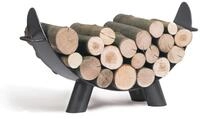 Natur24 Feuerschale Kaminholzregal Mila Rohstahl 80x44cm