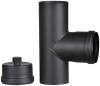 Firefix Ofenrohr, (2-tlg), T-St&uuml;ck, 100 mm, 90 &deg;, f&uuml;r 100 mm Pelletofenrohr