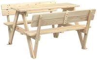vidaXL Gartentisch Picknicktisch f&uuml;r 4 Kinder mit Schirmloch Massivholz Tanne...