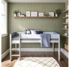Homestyle4u Hochbett 90x200 Kinderbett Wei&szlig; Leiter Rausfallschutz Holzbett...