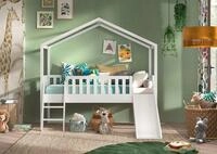 Vipack Hausbett Kiefer massiv wei&szlig; lackiert, Made in Europe, stabil gebaut...