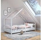 IDIMEX Hausbett CORA, Kinderbett 90x190 cm mit Rausfallschutz Montessori...