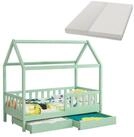 Juskys Kinderbett Marli, 80x160 cm, 3 - 10 Jahre, Rausfallschutz, Bettkasten,...