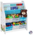 relaxdays Kinderregal mit 6 Boxen & 2 H&auml;ngef&auml;ch, A