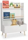 relaxdays Kinderregal f&uuml;r B&uuml;cher und Spielzeug, wei&szlig;