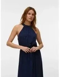 Vero Moda Maxikleid VMEASY JOY S/L LONG HALTERNECK DRESS WVN Viskose blau XS...