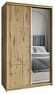 Masseno Schwebet&uuml;renschrank VARO 120 cm Kleiderschrank mit Spiegel 2 T&uuml;ren...