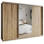 Masseno Schwebet&uuml;renschrank TAVI 250 cm Kleiderschrank mit Spiegel 3 T&uuml;ren...