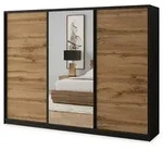 Masseno Schwebet&uuml;renschrank SORE 270 cm Kleiderschrank mit Spiegel 3 T&uuml;ren...