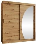 MIRJAN24 Kleiderschrank Wika 180 cm (mit zwei Schiebet&uuml;ren) Frontspiegel, zwei