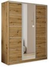 Masseno Schwebet&uuml;renschrank PINA 150 cm Kleiderschrank mit Spiegel 3 T&uuml;ren...