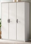 Furn.Design Kleiderschrank Emma (Dreht&uuml;renschrank in Pinie wei&szlig; Landhaus, 3-t&uuml;rig,