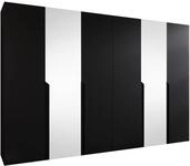 MIRJAN24 Kleiderschrank Mila II 300 (mit sechs Dreht&uuml;ren) 300x52x202 cm, vier