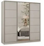 Masseno Schwebet&uuml;renschrank PINA 180 cm Kleiderschrank mit Spiegel 3 T&uuml;ren...