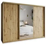 Masseno Schwebet&uuml;renschrank TAVI 250 cm Kleiderschrank mit Spiegel 3 T&uuml;ren...