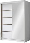 MIRJAN24 Kleiderschrank Lungo III (mit zwei Schwebet&uuml;ren) 120x58x200 cm,