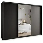 Masseno Schwebet&uuml;renschrank TAVI 250 cm Kleiderschrank mit Spiegel 3 T&uuml;ren Schwarz