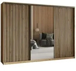 Masseno Schwebet&uuml;renschrank ORRA 250 cm Kleiderschrank mit Spiegel 3 T&uuml;ren...