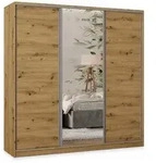 Masseno Schwebet&uuml;renschrank TARI 200 cm Kleiderschrank mit Spiegel 3 T&uuml;ren...