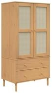vidaXL Kleiderschrank Mehrzweckschrank SENJA Rattan-Optik Braun 90x55x175cm