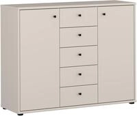 FORTE Kommode Tempra, Kommode, 2 T&uuml;ren, 5 Schubk&auml;sten, viel Stauraum, B/H/T