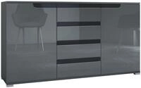 Vladon Sideboard Sylt V1 (Kommode mit 2 T&uuml;ren und 4 Schubladen, Korpus -...