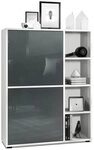 Vladon Highboard Cuba (Anrichte, mit 2 T&uuml;ren und 4 offene F&auml;cher), Wei&szlig;...