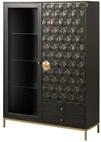 Massivmoebel24 Highboard DIAMOND (Massivholz), Mango 120x40x165 grau ge&ouml;lt DIAMOND