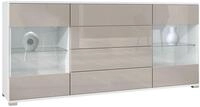 Vladon Sideboard Bari V2 (Kommode mit 2 T&uuml;ren, 4 Schubladen und 2 flexible