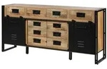 Massivmoebel24 Sideboard BLACKBURN (Massivholz), Mango 195x45x90 natur lackiert...