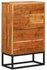 vidaXL Seitenschrank Schubladenkommode Natur 55 x 30 x 90 cm Massivholz (1-St)