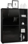 Vladon Highboard Cuba (Anrichte, mit 2 T&uuml;ren und 4 offene F&auml;cher), Schwarz