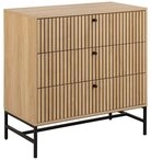 ACTONA GROUP Sideboard Albany, Eiche-Optik, Lamellenfront, 3 Schubladen, B: 80, 6 cm