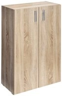 Casaria B&uuml;cherregal Vela, mit T&uuml;ren Eiche Holz 3 F&auml;cher 115,5x60x30cm